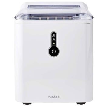 Preview: Kraftvolle Eiswürfelmaschine, Produktionskapazität 12 kg, Eiswürfelbereiter m. 1,5 l Wassertank, 120 W, weiss, auch geeignet für Slush Eis und Eisdesserts