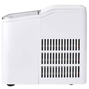 Preview: Kraftvolle Eiswürfelmaschine, Produktionskapazität 12 kg, Eiswürfelbereiter m. 1,5 l Wassertank, 120 W, weiss, auch geeignet für Slush Eis und Eisdesserts