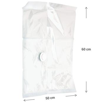 Preview: Sacs sous vide compressibles - Lot de 2, gain de place optimal, protection contre mites/moisissures - 50x60cm, valve universelle