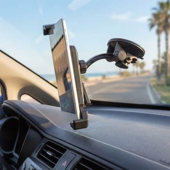 Support de tablette voiture - Appuie-tête & Pare-brise - Ventouse forte - Rotation 360° - Pour tablettes jusqu‘à 12 pouces - Noir