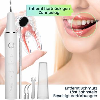 Preview: Effektiver Ultraschall-Zahnsteinentferner mit HD-Kamera (weiss): Akku-betriebener Plaque-Entferner für strahlend saubere Zähne