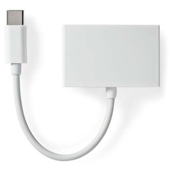 Preview: USB-C auf 3,5mm Kopfhörer Adapter - 3x Klinkenanschluss für Kopfhörer, Headset & Mikrofon - 3-in-1 Audioadapter Stereo 10cm - USB 2.0