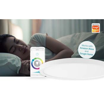 Preview: SmartLife WLAN LED Deckenleuchte, dimmbar, App-Steuerung, 29cm, elegantes weiss: Intelligente Beleuchtung für Ihr smartes Home