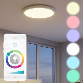 SmartLife WLAN LED ceiling light, dimmable, app control, 29cm, elegant white: Intelligent lighting for your smart home