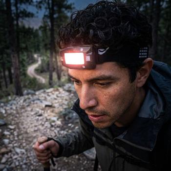 Preview: Rechargeable LED headlamp with gesture control – hands‑free use, 180 lumens, 20 m range – IPX4, USB‑C, 360° rotatable lamp head, outdoor, camping