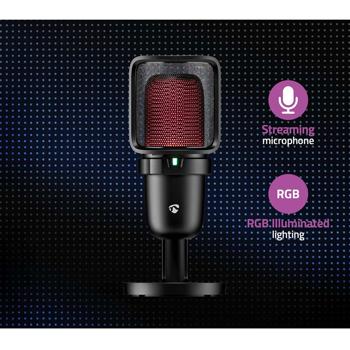 Preview: USB microphone for streaming, podcasting & studio: RGB, stand, pop filter – for gamers, influencers, content creators, musicians – recordings with crystal-clear sound