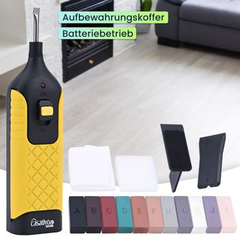 Preview: Professionelles Reparatur-Set zum Ausbessern von  Fliesen, Kacheln, Marmor, Steingut, Hartwachs u. Wachsschmelzer, originalgetreue Ergebnisse