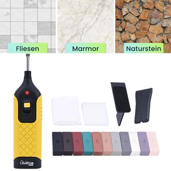 Preview: Professionelles Reparatur-Set zum Ausbessern von  Fliesen, Kacheln, Marmor, Steingut, Hartwachs u. Wachsschmelzer, originalgetreue Ergebnisse