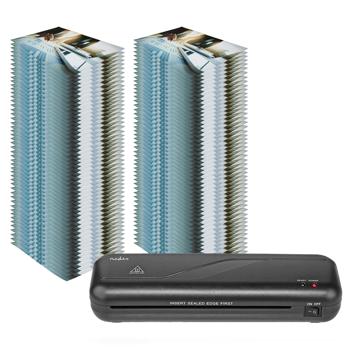 Preview: Plastifieuse à Chaud Compacte - Plastification Professionnelle Rapide 230mm/min - 100 Films A4 100 Microns - Sécurité Anti-Surchauffe - Bureau & Maison