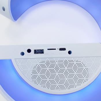 Preview: Veilleuse LED multifonctionnelle RGB - Station de recharge sans fil Qi 10W - Haut-parleur Bluetooth 5.3-Radio FM-AUX-In-USB-C-Micro SD 32Go