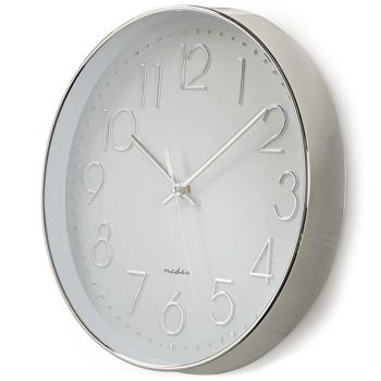 Preview: Horloge Murale Moderne Ronde - Grands Chiffres Silencieux - Design Argenté-Blanc 30cm - Mouvement Quartz Précis - Salon, Cuisine, Bureau Preview: Horloge Murale Moderne Ronde - Grands Chiffres Silencieux - Design Argenté-Blanc 30cm - Mouvement Quartz Précis - Salon, Cuisine, Bureau