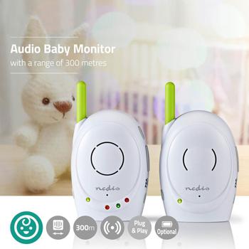 Preview: Baby monitor with talk‑back function – reliable baby monitoring with up to 300 m range – mains/battery operation, plug & play, FHSS technology