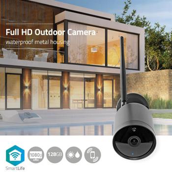 Preview: Caméra de surveillance SmartLife Full HD Outdoor - Live View App IP65, vision nocturne & audio bidirectionnel - Détection mouvement/bruit