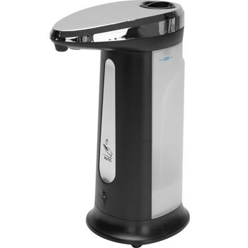 Preview: Distributeur automatique de savon (sans contact): capteur infrarouge, 400 ml – aspect inox (chrome ABS), design élégant – hygiène maximale