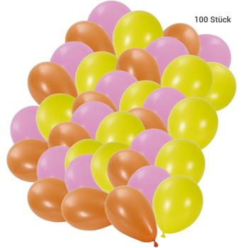 Preview: Lot de 100 Ballons Multicolores - Latex Vif pour Anniversaire, Mariage, Fête - Décoration Événementielle - 2x 50 pièces