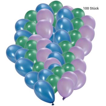 Preview: Lot de 100 ballons aux couleurs métallisées, ballons d‘anniversaire