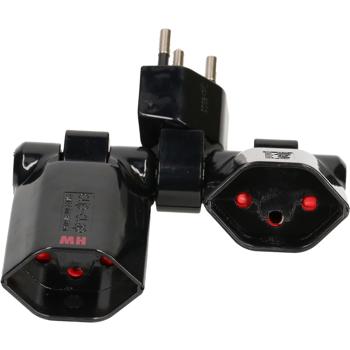 Preview: Fiche de dérivation Clip Clap 2x type 13 - Plate, pliable 180° & pivotante 130°, noire - 3 pôles, 10A, 230V, 2300W - Protection enfants Preview: Fiche de dérivation Clip Clap 2x type 13 - Plate, pliable 180° & pivotante 130°, noire - 3 pôles, 10A, 230V, 2300W - Protection enfants