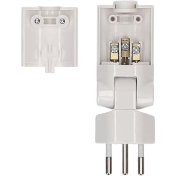 Preview: Fiche de montage pivotante-rabattable type 12 - Pour prises difficiles d‘accès - Flexible, réutilisable - Blanc - 250V-10A-IP20