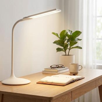 Preview: set of 2 LED desk lamps (280 lumen), dimmable, white - Touch control, trendy design - Convenient lighting for the office and home