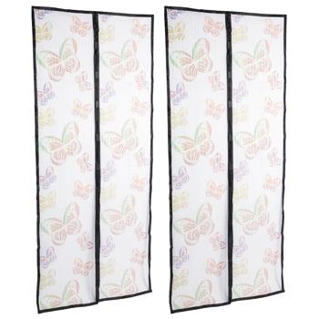 Preview: 2er-Set Insektenschutztür, Schmetterling-Design, ca. 210 x 100 cm