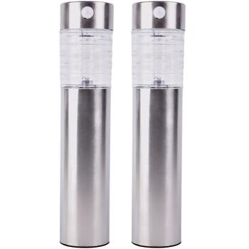 Preview: 2-piece set Solar garden lamp with motion sensor, 28 cm x Ø 6.2 cm