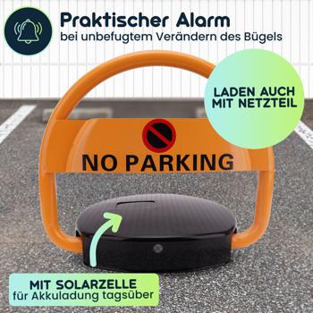 Preview: Robuste automatische Parkplatz Sperre, solarbetrieben, mit Fernbedienung, Alarmfunktion, Schutz von Privat- oder Firmenparkplatz
