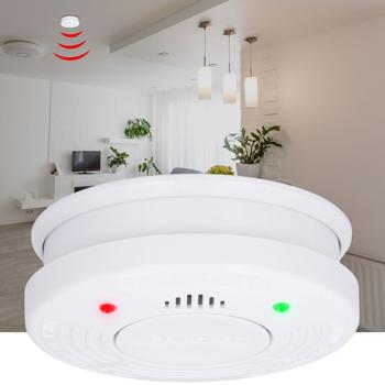 Preview: Affidabile allarme visivo antincendio e antifumo, batteria di 10 anni, volume di allarme di 85 dB, protegge ambienti fino a 40 m2, materiale di installazione