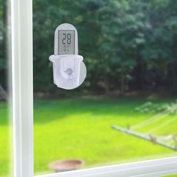 Preview: lot de 2 thermomètres de fenêtre numériques avec ventouse