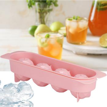 Preview: 2er-Set Eiswürfelform - zaubert 4 geometrische Eiskugeln für Drinks & Fruchteis - robust, leicht zu reinigen, Rosa - ideal für Cocktails, Partys