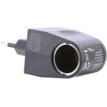 Preview: Mini-transformateur, compact et pratique, 230 V vers 12 V, 1000 mA / 12 W, noir, permet d’utiliser partout vos appareils 12 V avec fiche allume-cigare