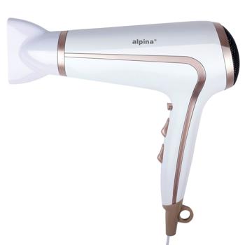 Preview: Professionelles Haarstyling-Set, elegantes weiss, mit Temperaturkontrolle – Föhn & Glätteisen für schonendes & effektives Styling