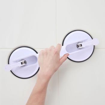 Preview: Robusto maniglione a ventosa, 33 cm, bianco: supporto sicuro per doccia, WC e vasca da bagno, senza forare, per una maggiore sicurezza nella vita di tutti i giorni