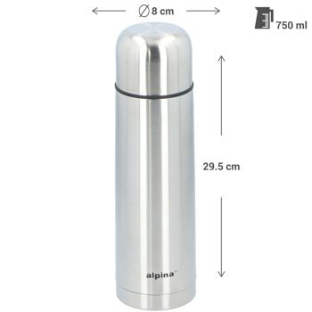 Preview: set of 2 thermos flasks, stainless steel, 750ml