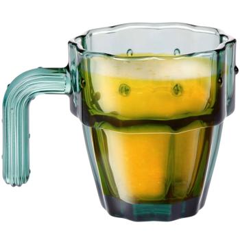 Preview: Originelle Kaktus-Henkelgläser, 4er Set, grün, 240 ml, stapelbar, kreative Trinkgläser für jede Gelegenheit - Blickfang auf jeder Party