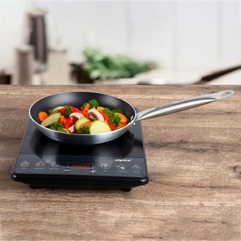 Preview: Mobile Induktionskochplatte (2000W, 22cm): Digitales Touchpad, superleicht, ideal für Camping, Studenten, Single-Haushalte