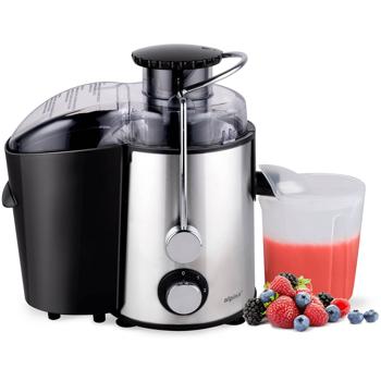 Preview: Electric juicer 400W - fruit and vegetable juicer in silver/black, high-quality design, easy operation & maximum juice yield