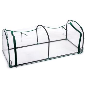 Preview: Folientunnel Gewächshaus - optimales Mikroklima für Pflanzen & Setzlinge - Schutz vor Schädlingen Wind Regen Ungeziefer - 130x50x60cm - Stahl- & PVC-Folie