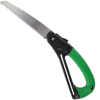 Preview: set of 2 folding handsaws with hand guard & non-slip handle, green: Safe, sharp & handy for gardening, camping & DIY