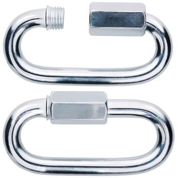 Preview: Mousqueton - Fermeture à vis robuste - Galvanisé 500kg - Fixation sécurisée hammacs, balançoires, extérieur - Lot de 2