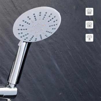 Preview: Massage shower head with water-saving function, 24 x Ø 12 cm