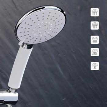 Preview: Soffione con 5 modalità di getto d‘acqua e funzione di risparmio idrico