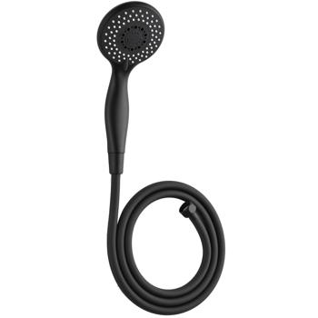 Preview: Spar-Duschbrause Schwarz - 3 Funktionen: Massage, Regenschauer & Soft-Strahl - Spart 40% Wasser - Inkl. 1,5m Schlauch - 22xØ10cm - Anti-Kalk-Funktion