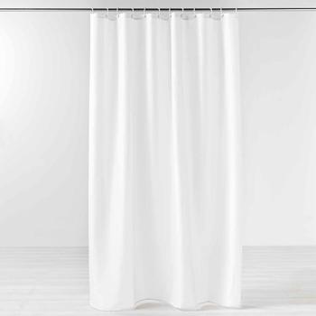 Preview: Shower curtain with hooks, white 180 x 200 cm