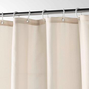Preview: Shower curtain with hook, natural 180 x 200 cm