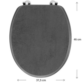 Preview: Toilettendeckel Alu Optik - zeitlose Eleganz für Bad & Gäste-WC - hygienisch, robuste Metallscharniere, universelle Grösse 37,5 x 46 cm Preview: Toilettendeckel Alu Optik - zeitlose Eleganz für Bad & Gäste-WC - hygienisch, robuste Metallscharniere, universelle Grösse 37,5 x 46 cm