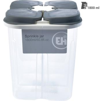 Preview: Boîte à provisions 1800 ml - 4 compartiments séparés avec couvercles individuels - Idéale farine, sucre, riz - Rangement hygiénique cuisine