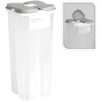 Preview: Boîte de conservation 3000 ml - 4 compartiments séparés avec couvercles individuels - Rangement hygiénique farine, sucre, riz - Plastique robuste