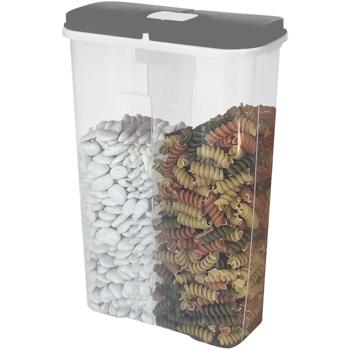 Preview: Boîte de Rangement XL 3550ml - 2 Compartiments Séparés & Couvercles Individuels - Conservation Hygiénique Cuisine & Garde-Manger