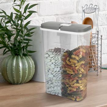 Preview: Boîte de Rangement XL 3550ml - 2 Compartiments Séparés & Couvercles Individuels - Conservation Hygiénique Cuisine & Garde-Manger