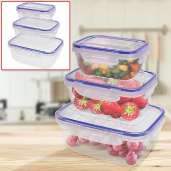 Food storage containers, set of 3, 400/800/1400 ml, dishwasher-safe